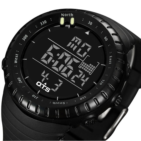 Top Brand OTS Cool Black Mens Fashion Large Face LED Digital Swimming Climbing Outdoor Man Sports Watches Christmas Boys Gift