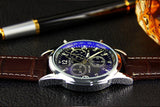 Splendid New Luxury Fashion Faux Leather Men Blue Ray Glass Quartz Analog Watches Casual Cool Watch Brand Men Watches 2016