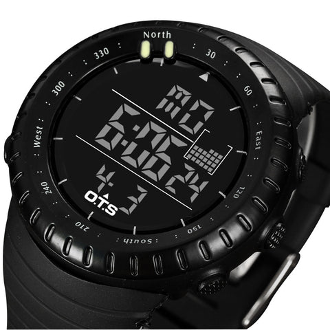 Top Brand OTS Cool Black Mens Fashion Large Face LED Digital Swimming –  cheap-watches